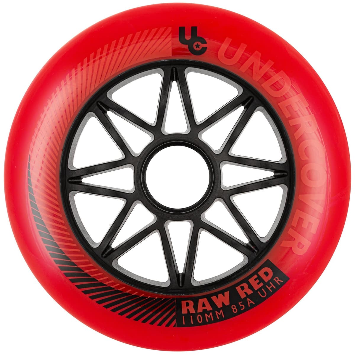 UC Raw Inline Wheels 110mm 85a Red 3 Pack