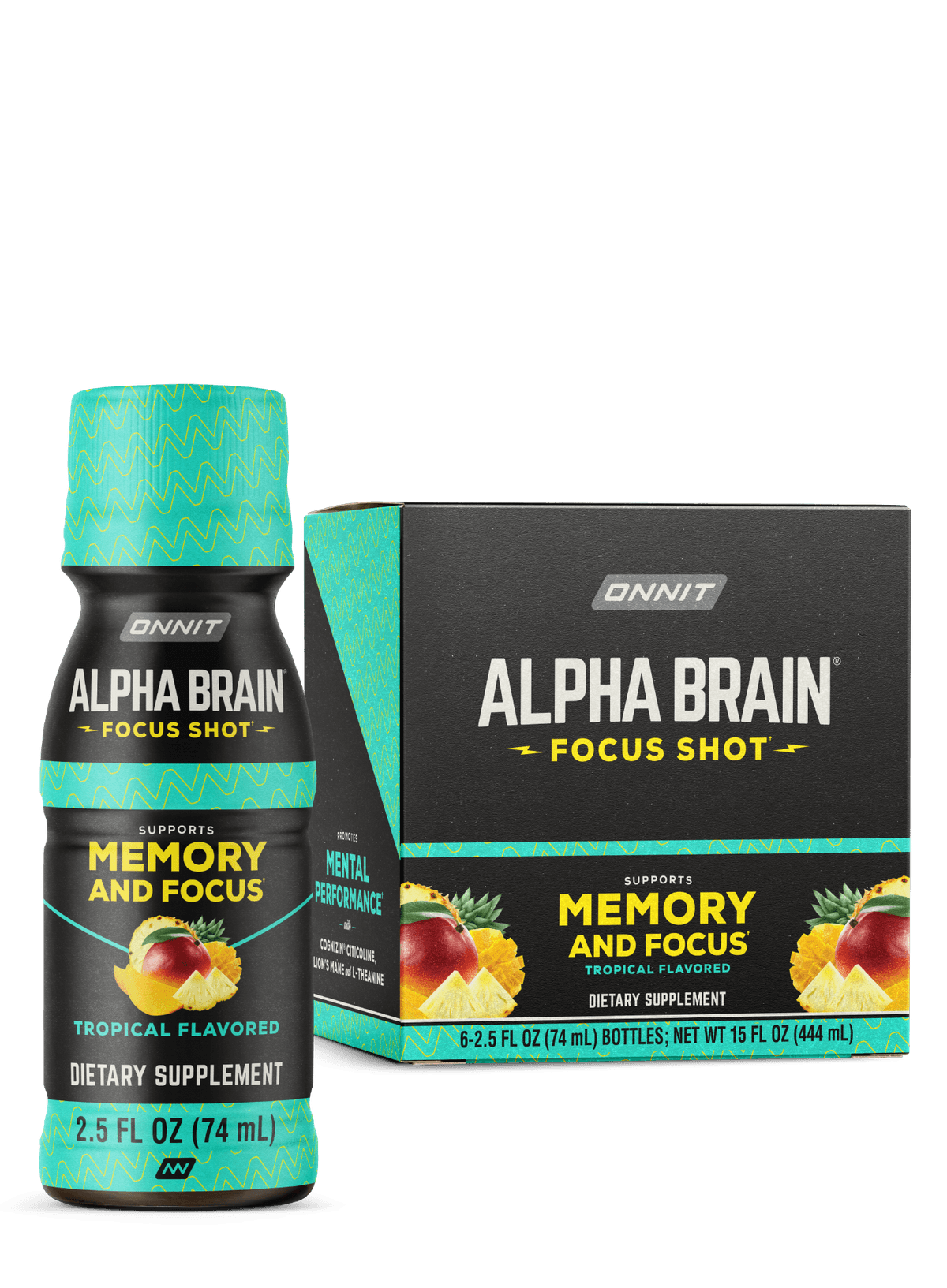 Alpha BRAIN® Focus Shot - Tropical (2.5 fl oz, 6 ct)