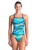 Arena Women's Green Water Challenge Back One Piece Swimsuit
