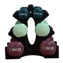Vinyl Dipped PVC Trio Dumbbell Set with Stand