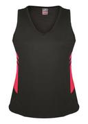 Ladies Tasman Singlet Slate/Neon Pink