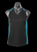 Ladies Premier Singlet Black/Teal