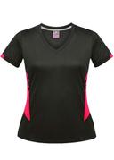Ladies Tasman Tee Slate/Neon Pink