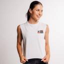 TWL - WOMEN'S SLASH CROP - EAT PASTA RUN FASTA - WHITE